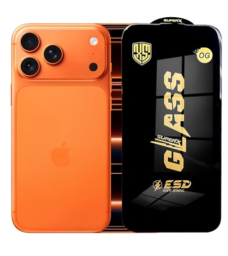 Folie de Sticla pentru Apple iPhone 17 Pro Max, Vafy, Sticla Securizata ESD Antistatica, Super-X OG, cu Margini Negre, Rezistenta la Zgirieturi, 0.35 mm, Transparent