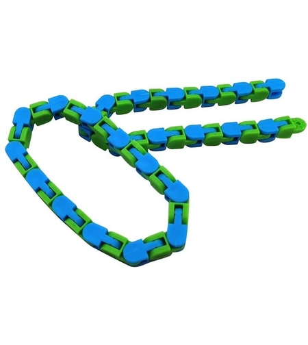Jucărie Senzorială Antistres Flippy - Puzzle de Îmbinat Tip Șarpe, 24 Piese, +3 Ani, Verde/Albastru