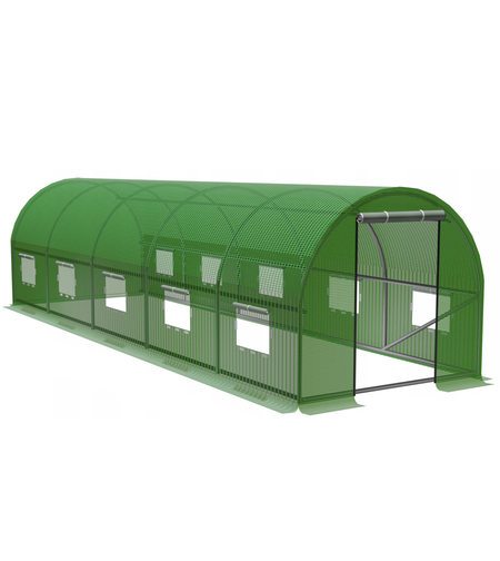 Sera de gradina, tip tunel cu cadru metalic, 300x800cm, verde, 24mp