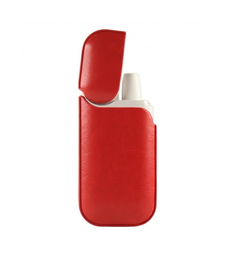 Husa Vafy pentru IQOS 2.4 Plus, Capac de Protectie, Anti Soc si Zgarieturi, din Piele Ecologica, 43 g, 12 x 6 x 2.5 cm, Rosu