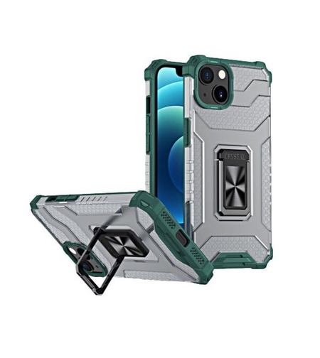 Husa de protectie Vafy compatibila cu Apple iPhone 13 Mini Acrylic Armor cu suport Verde Inchis