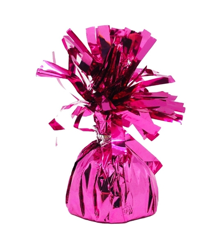 Greutate pentru Baloane cu Heliu, Flippy, din Folie cu Franjuri, 170g, 13 x 5 x 3 cm, Roz