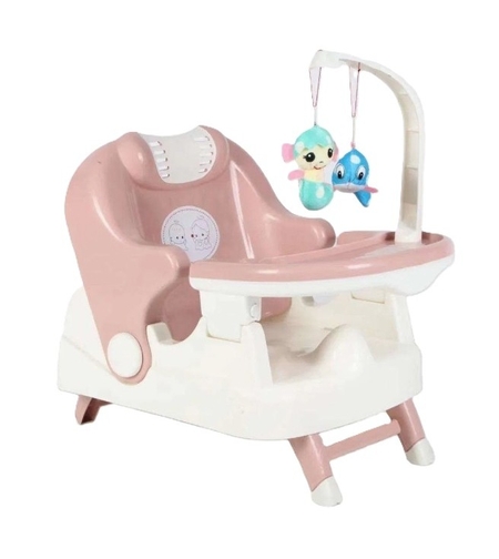 Scaun pentru Copii 2 in 1, Flippy, pentru Servit Masa si pentru Baie, Multifunctional, Pliabil, Portabil, din Plastic, Spatar Reglabil, 58 x 39 cm, Roz