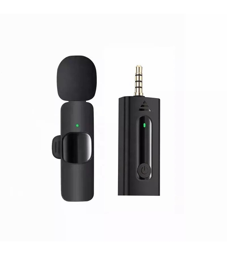 Microfon Lavaliera Wireless, Flippy, 1 Microfon si 1 Receptor 3.5 mm, Autonomie 1-3h, Bluetooth 5.0, >70dB, Baterie 50 mAh, Negru