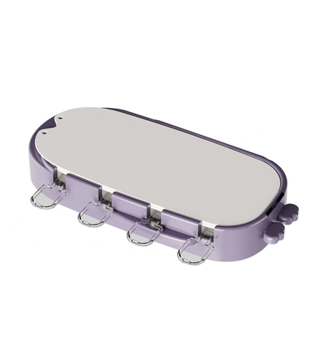 Forma pentru inghetata Flippy, 4 compartimente, forme cu animalute, materialsilicon si ABS, 21 x 12.8 x 3cm, mov