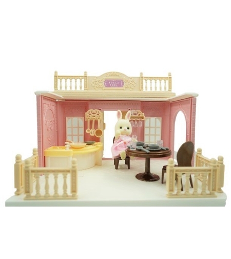 Bucatarie pentru papusi cu mobilier si figurina