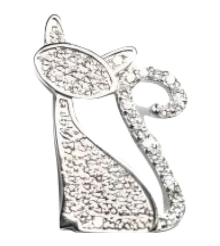 Pandantiv Argint 925 Pisica Zirconii, 1.62 g