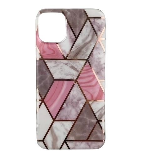 Husa protectie Vafy compatibila cu Samsung Galaxy S21 5G Soft IMD TPU Marble Geometric Alb