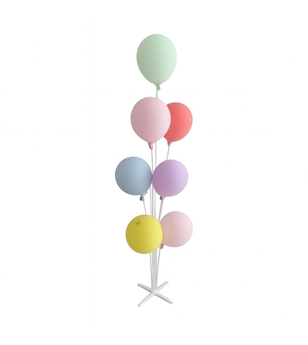 Suport pentru Baloane, Flippy, Suport pentru 7 Baloane, pentru ziua de nastere, Nunta, Decor cu baloane, Recuzita, Compatibil cu Baloanele Standard, 80 cm, Alb