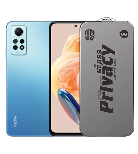 Folie de Protectie pentru Xiaomi Redmi Note 12 Pro, Vafy, Sticla Securizata ESD Antistatica, Super-X Privacy OG, Margini Negre, 0.30 mm, Transparent Inchis