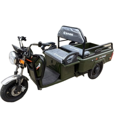 Triciclu Electric de Marfa XPB, Saige, Viteza Maxima 25 km/h, Motor 1600W, Baterie 60V/20Ah, Fara Permis, Mototricicleta Electrica de Transport, Verde