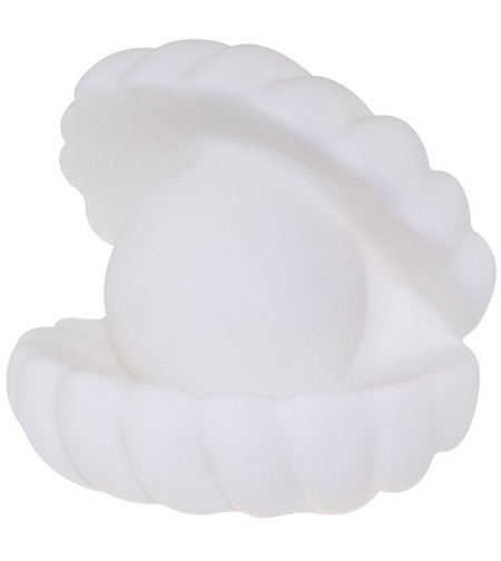 Lampa de Veghe, Flippy, Model Scoica cu Perla, Lumina Calda, 6x5 cm, Led, Baterii Incluse 3 x LR44, Alb