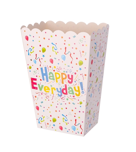 Set 6 Cutii de PopCorn, Flippy, Model Happy Everyday, 17 x 15 cm, Multicolor