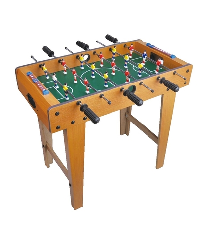Masa de Fotbal cu Teren, Flippy, cu Picioare, 6 Manere, Tablou de Scor, 69 x 62 x 36.5 cm, din Lemn/Otel/ABS, Maro