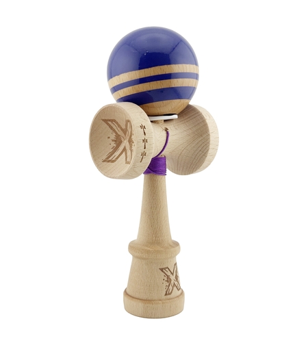 Kendama X Originala RAINBOW, Profesionala, Flippy, Cupe Mari KING SIZE V3, Super Sticky, Gaura in Baza, Rulment Metalic, din lemn 18 cm, Ata 62/65 cm, Violet/Maro