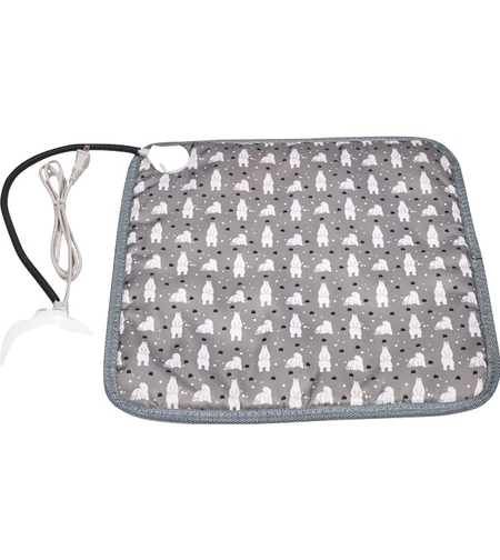 Patura electrica pentru animale de companie, Flippy, perna pentru caini, 45 x 45 cm, 28 W, 3 trepte de reglaj, perna pentru pisici, Anti-Alunecare, Gri