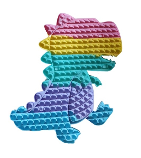 Jucarie antistres din silicon, Flippy, Pop It Now, Dinozaur, Multicolor, 45x32 cm, Model 3