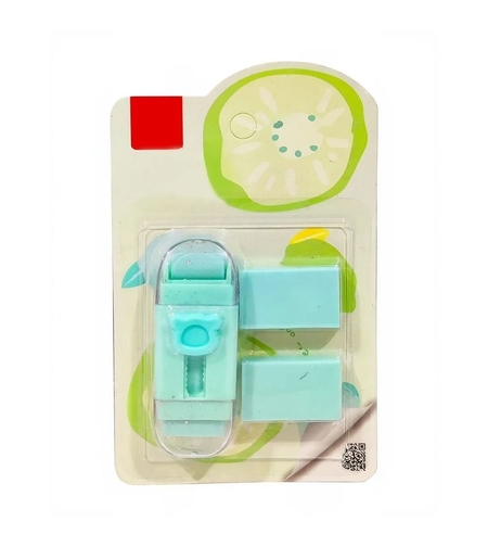 Radiera Retractabila, Flippy, Model Ursulet, Reglare Push-Pull, Radiera de tip Push, Doua Radiere de Rezerva in set din Cauciuc, Verde deschis
