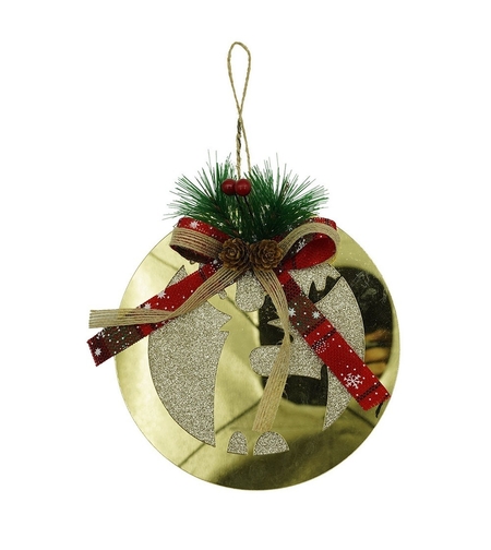 Ornament brad, Flippy, Ren, Auriu, Lucios, 17*17CM, Acril, Interior/ Exterior