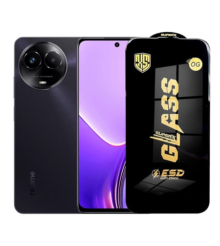 Folie de Protectie pentru Realme 11x, Vafy, Sticla Securizata ESD, Margini Negre, Rezistenta la Zgirieturi, Antistatica, 0.35 mm, Transparenta