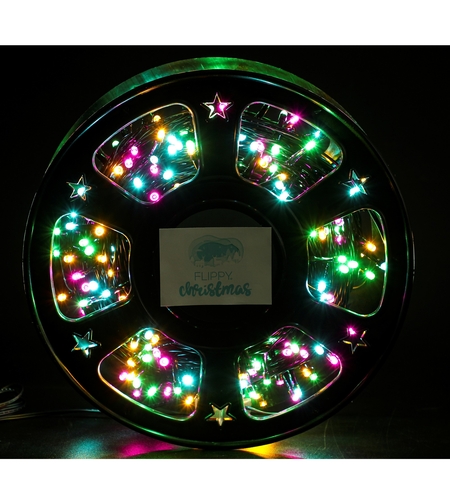Instalatie Craciun liniara, fir negru, cu transformator, 50m, multicolor, 500 LED-uri, 8 jocuri de lumini, Vafy