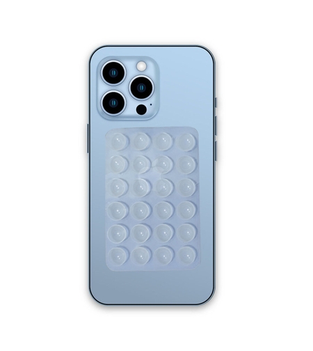 Suport Adeziv Universal, Flippy, pentru Telefon/Tableta, cu 24 Ventuze, potrivit pentru Tik-Tok/Selfie/Vizionare Video, din Silicon, 8 x 5.5 x 1 cm, Transparent