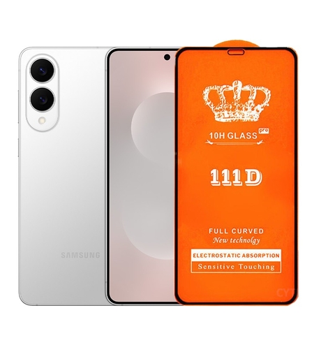 Folie Securizata pentru Samsung S25 Edge, Vafy, Sticla de Protectie Compatibila cu Samsung S25 Edge, Full Cover 111D, 10H GLASS, Margini Negre, Transparenta