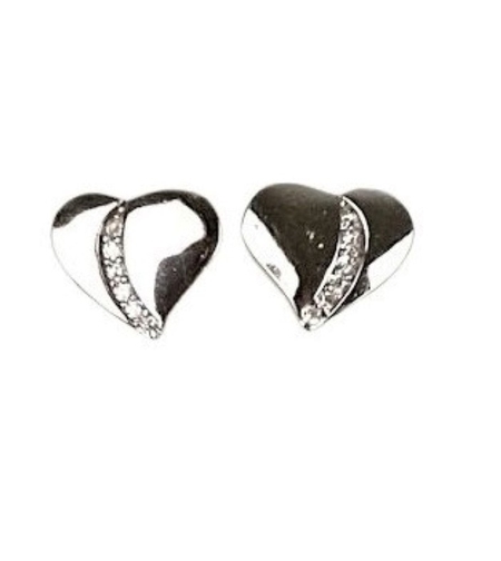 Cercei Argint 925 Inima cu Zirconii, 1.36 g