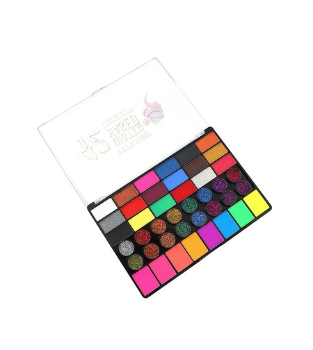 Paleta 42 Culori Vopsea de Fata, Flippy, Pigment Fosforescent, Activare cu Apa, 20 x 14 x 1.6 cm, Multicolor