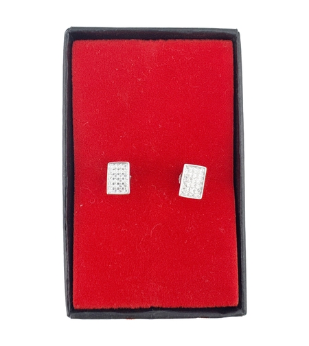 Cercei Dama Argint 925, Jolie, Model Dreptunghiulari cu Pietre, 1.7 g per unitate, Argint