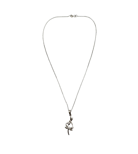 Set Lantisor cu Pandantiv din Argint 925, Jolie Silver, pentru Dama, Model Libelula Dubla, 2.8 x 1 cm, Argintiu