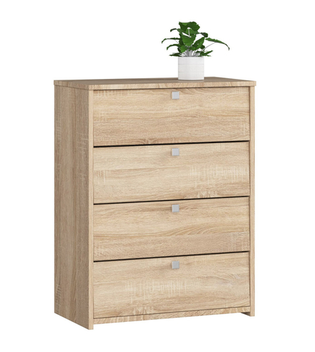 Dulap pantofi RUBIN 4 niveluri, cu usi rabatabile, PAL laminat 16 mm, 66x36x85 cm, stejar sonoma