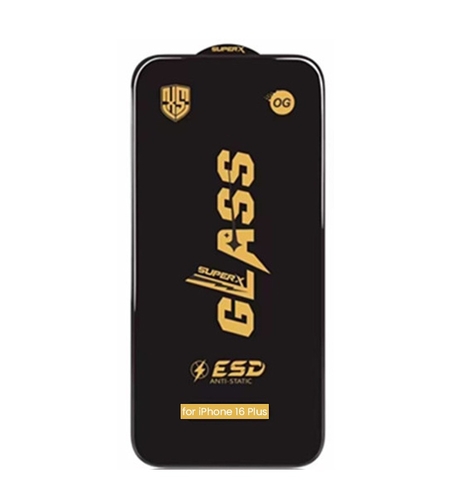 Folie Sticla Securizata pentru iPhone 16 Plus, Vafy, Folie compatibila cu Apple iPhone 16 Plus, Sticla ESD, Super HD Glass, Anti-static, Margini Negre, Transparent
