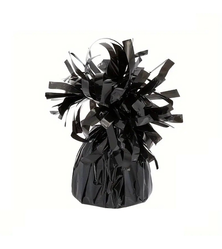 Greutate pentru Baloane cu Heliu, Flippy, din Folie cu Franjuri, 170g, 13 x 5 x 3 cm, Negru