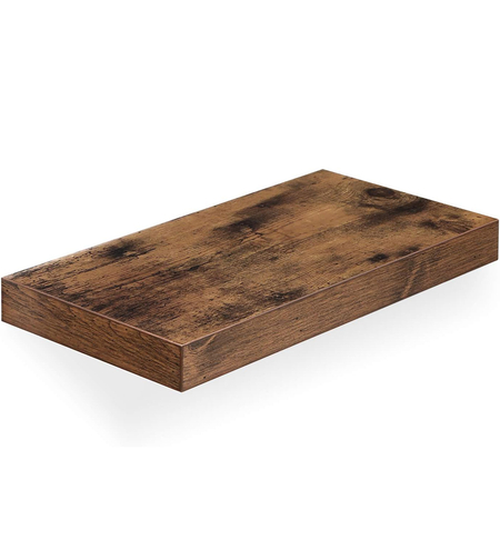 VASAGLE Raft de perete suspendat plutitor, MDF, sistem montare inclus, 40x20x4cm, vintage maro
