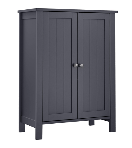 VASAGLE Dulap baie pe picioare cu 2 rafturi reglabile, din MDF, 30x60x80 cm, gri