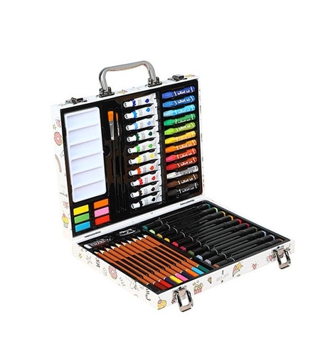 Set 53 Piese pentru Desen si Pictura, Flippy, Tip Servieta, Model Unicorni, 30 x 24 x 5.4 cm, Multicolor