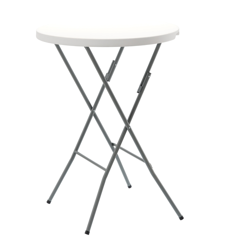 Masa de gradina pliabila, 80 cm, alb – cadru din otel, blat HDPE rezistent la intemperii, usor de transportat