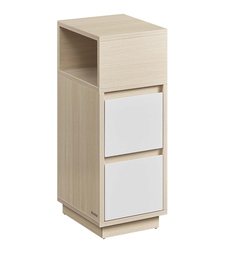 VASAGLE Noptiera ingusta cu 2 sertare, montaj stanga - dreapta, 30x25x65 cm, bej si alb