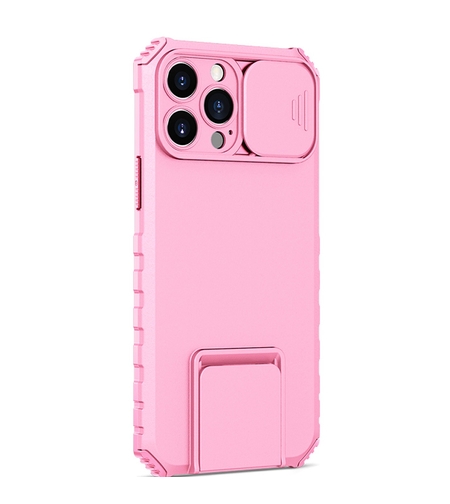 Husa Defender cu Stand pentru Samsung Galaxy A53 5G, Roz, Suport reglabil, Antisoc, Protectie glisanta pentru camera, Vafy