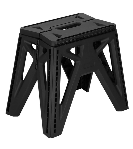 Scaun inaltator multifunctional tip scara, 150 kg, compact, cu maner, 38x25x34 cm, negru