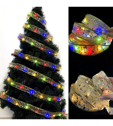Panglică LED de Crăciun Flippy Aurie, lungime 2 m , 20 LED-uri, Multicolor