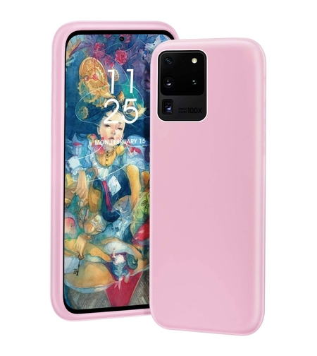 Husa protectie Vafy compatibila cu Samsung S21 5G Liquid Silicone Case Roz