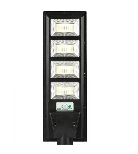 Lampa solara stradala Flippy, cu telecomanda, senzor de miscare si lumina, suport prindere, 192 LED-uri, IP65, ABS, 8AH, 200W, temperatura culoare 6500K, 58.6x18.8x5 cm, autonomie 10-12 ore, negru