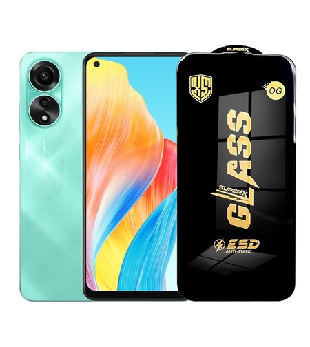 Folie de Protectie pentru Oppo A78, Vafy, Sticla Securizata ESD, Margini Negre, Rezistenta la Zgirieturi, Antistatica, 0.35 mm, Transparenta