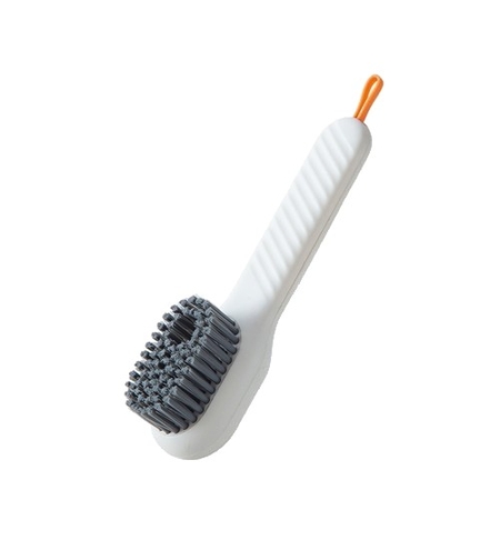 Perie pentru Curatare Incaltaminte cu Recipient pentru Detergent, Flippy, Perie Multifunctionala pentru Incaltaminte si Lenjerie, cu Peri Moi, Fara Deteriorare, 17.3 x 4.5 x 6 cm, Culoare Alb