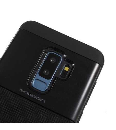 Husa Samsung Galaxy S9 Plus Ipaky Elegant Grid Design TPU Hybrid Negru