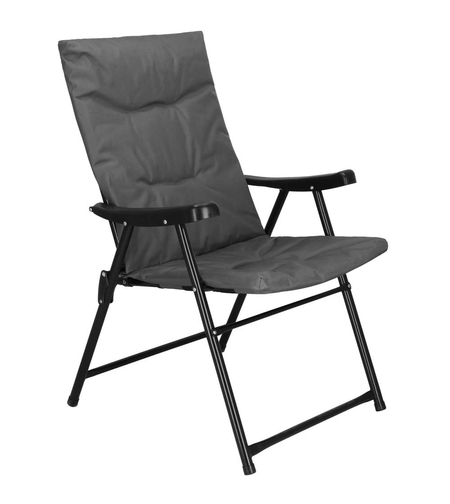 Scaun pliabil pentru terasa sau camping, sezut si spatar cu burete, maxim 120kg, gri