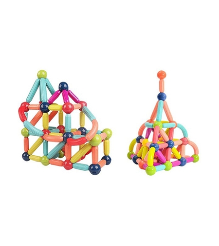 Piese Magnetice pentru Copii, Flippy, Set din 198 de Piese de diferite Culori, Constructor Magnetic cu Posibilitatea de a Construii forme Nelimitate, Multicolor