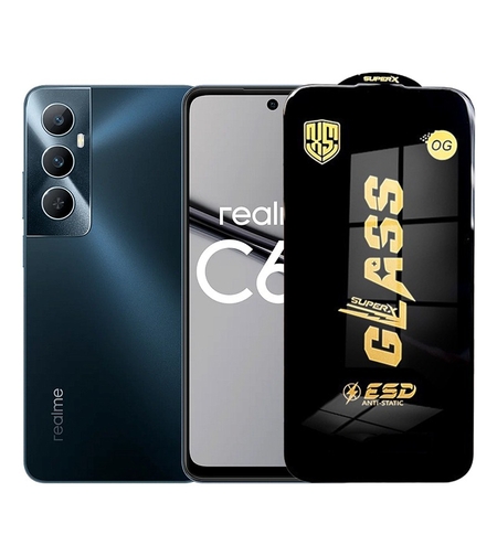 Folie de Protectie pentru Realme C65, Vafy, Sticla Securizata ESD, Margini Negre, Rezistenta la Zgirieturi, Antistatica, 0.35 mm, Transparenta